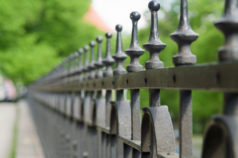Black Iron Fence Installation detail